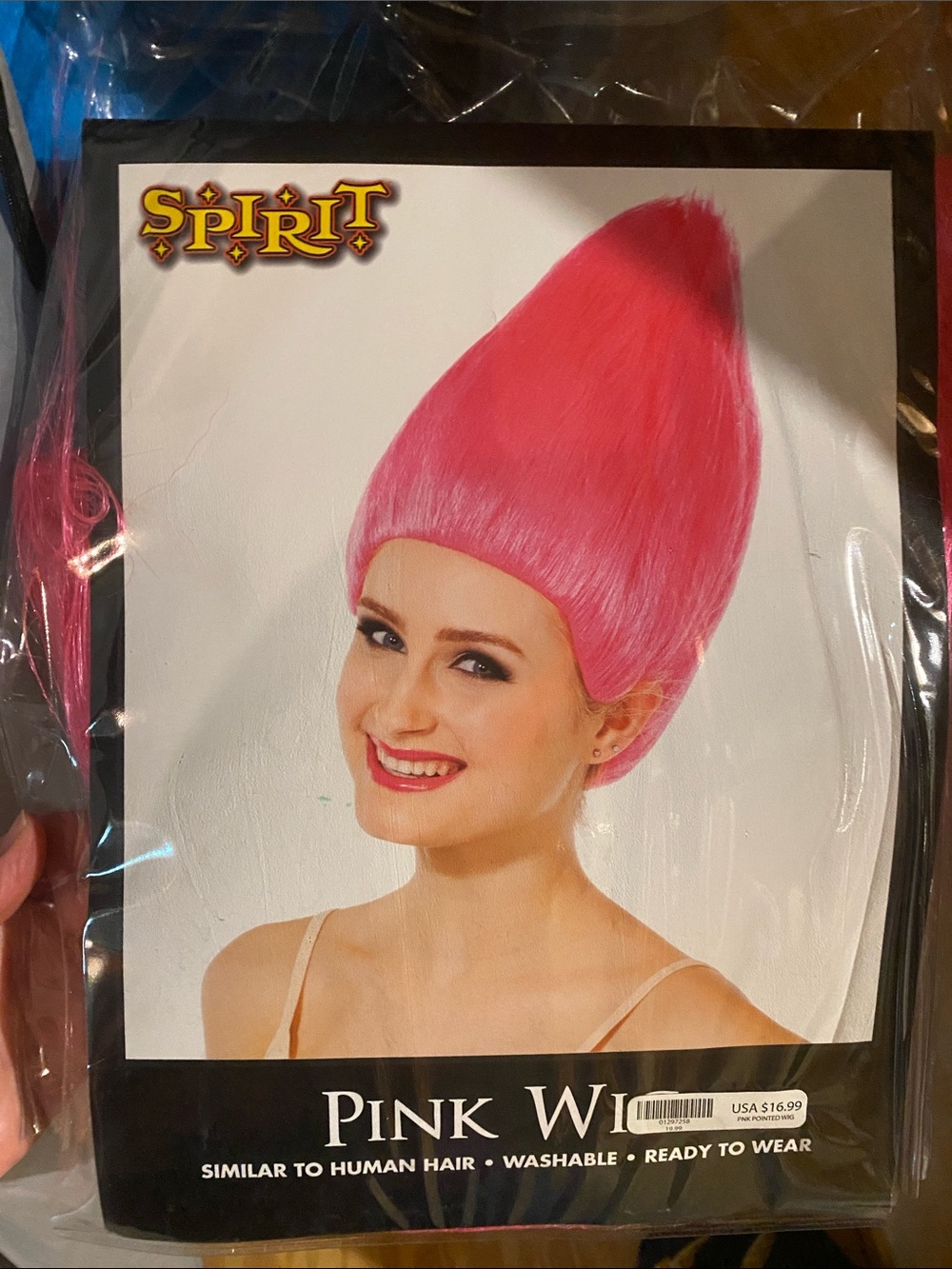 Spirit Hot Pink Tall Cone Wig